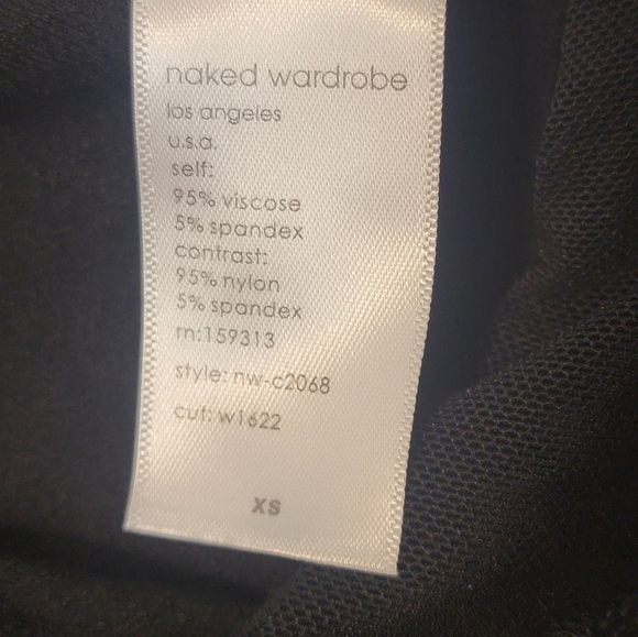 NAKED WARDROBE A Little Meshed Up XS Black Leggings, sheer, sexy mesh insert - Picture 3 of 10